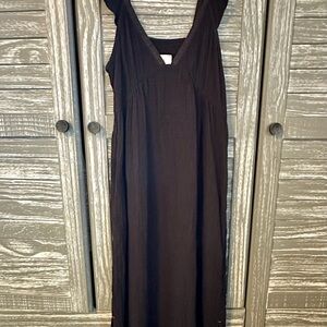 Xierna Black Gauze Midi Dress